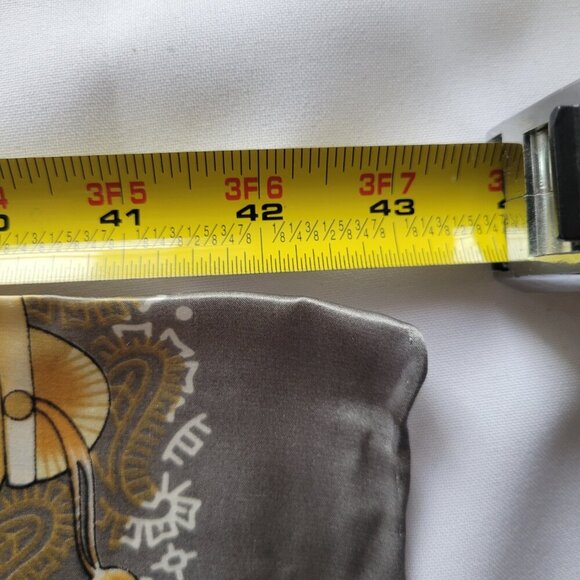 Vintage Huali 100% Silk Asian Fan Design Ladies Scarf - Picture 13 of 15